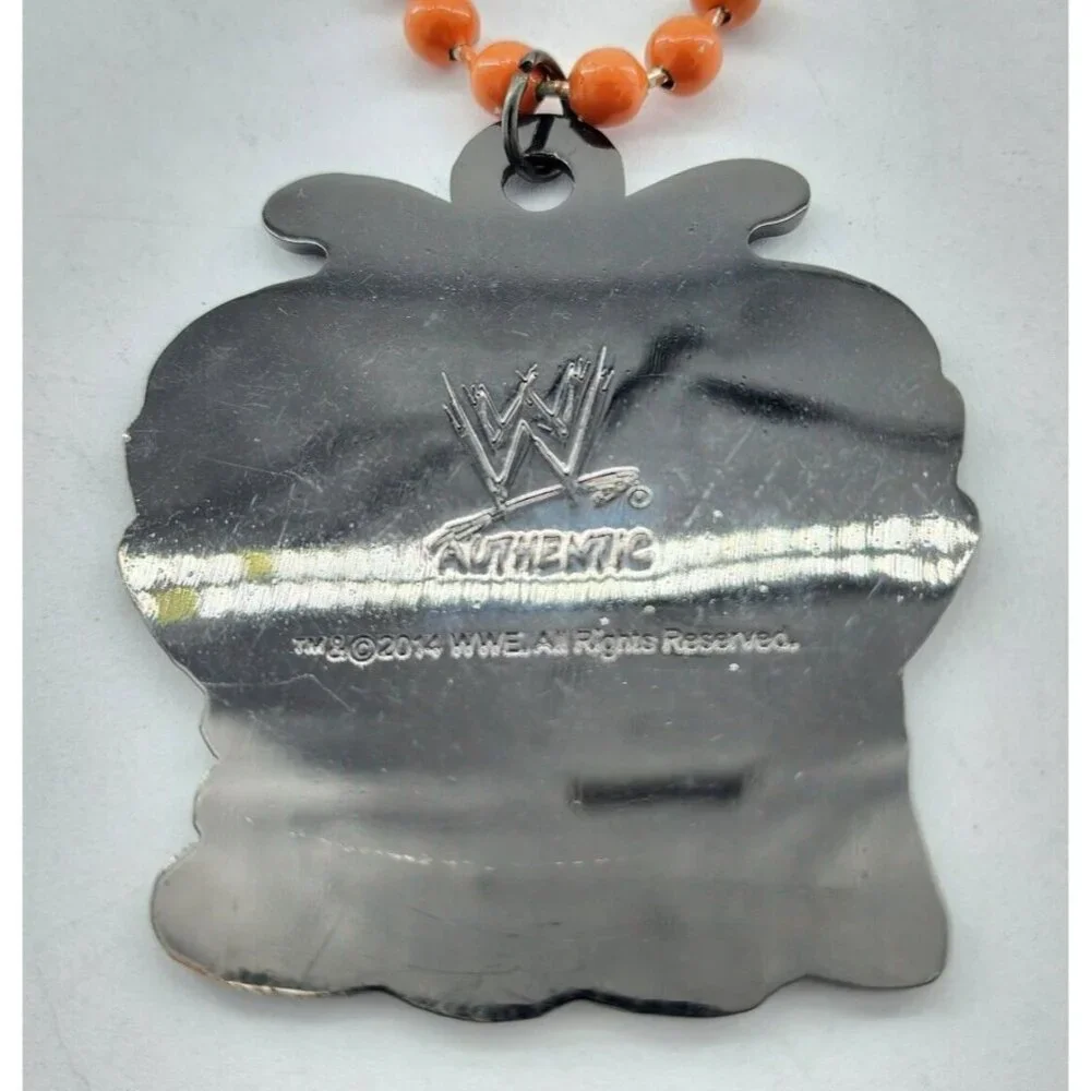 WWE 2014 Authentic Usos Pendant Necklace Orange Metal Beads Chain‎ 